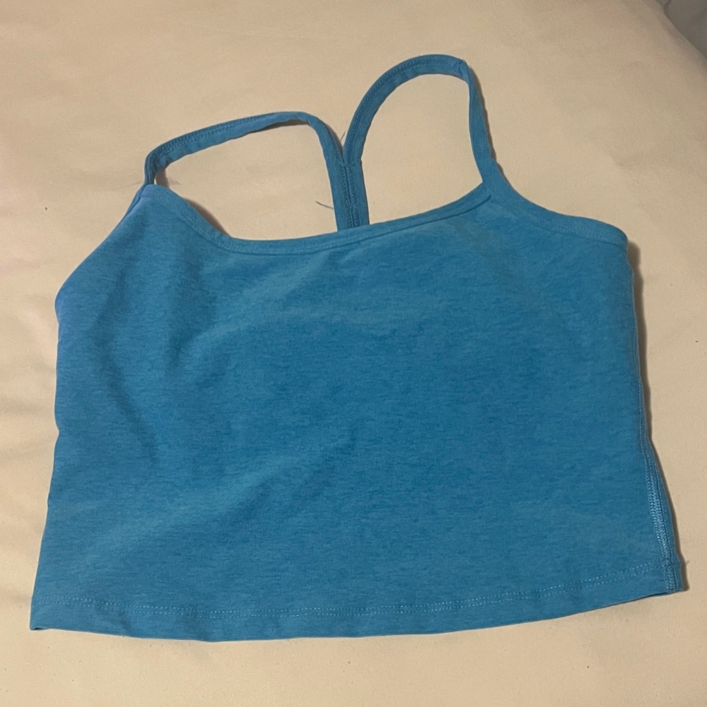 Beyond Yoga Blue Spacedye Slim Racerback Cropped Tank